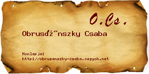 Obrusánszky Csaba névjegykártya