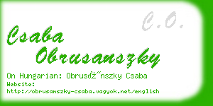 csaba obrusanszky business card
